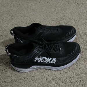 Hoka Black and White Bondi 7 Sneakers